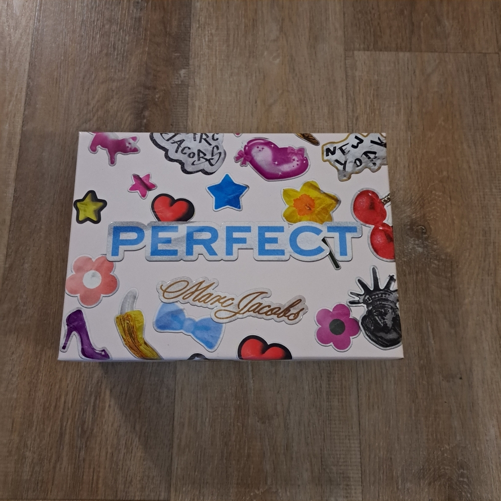 Marc Jacobs "Perfect" Decorative EMPTY Box White with Multicolor Stickers